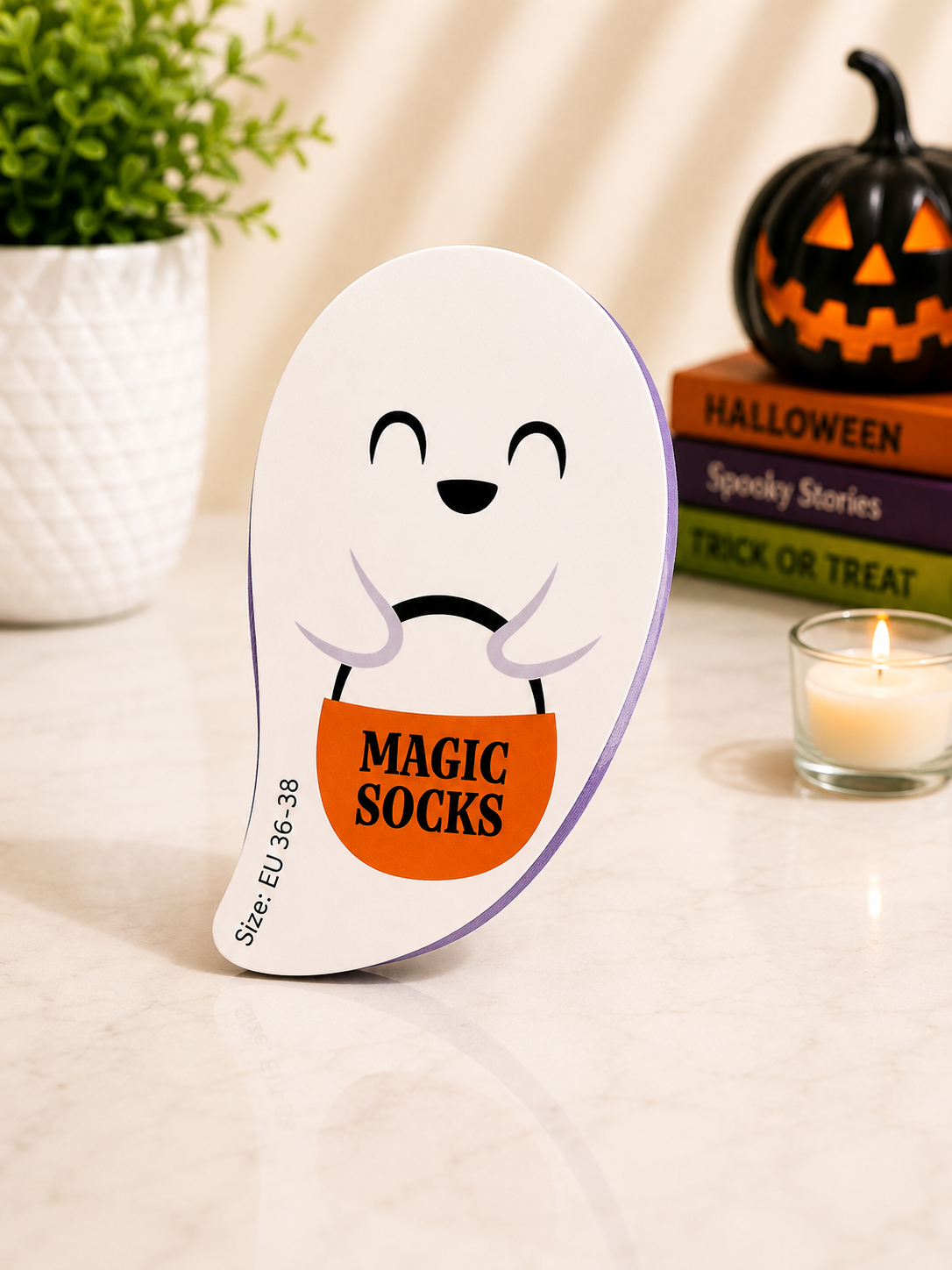 Halloween Boo Box for Her spooky self care gift hamper styled flat lay