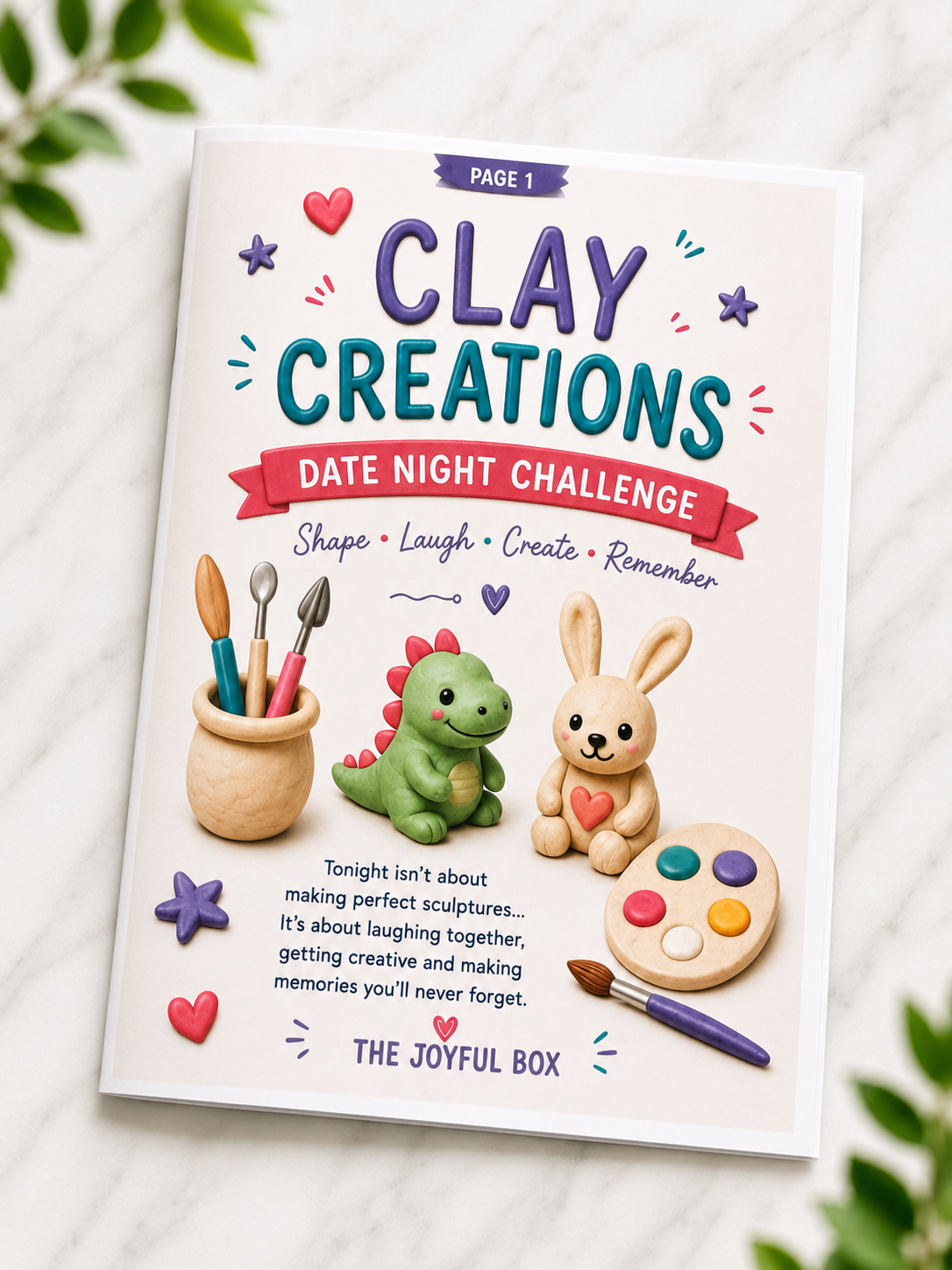 Clay Creations Date Night Gift Box – Couples Sculpting Challenge Kit
